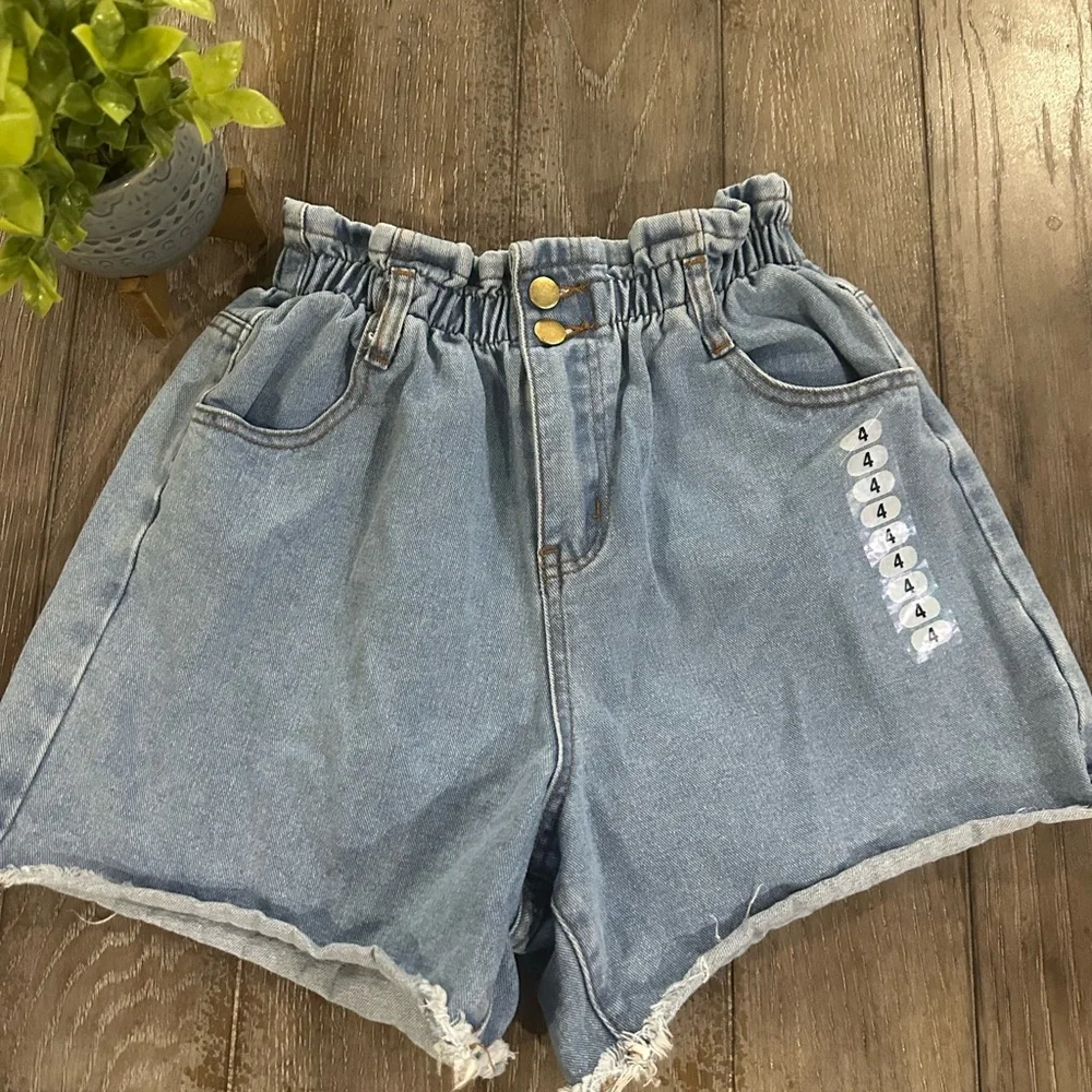 Casual Light Blue Jean Shorts for Women - Picture 2 of 9